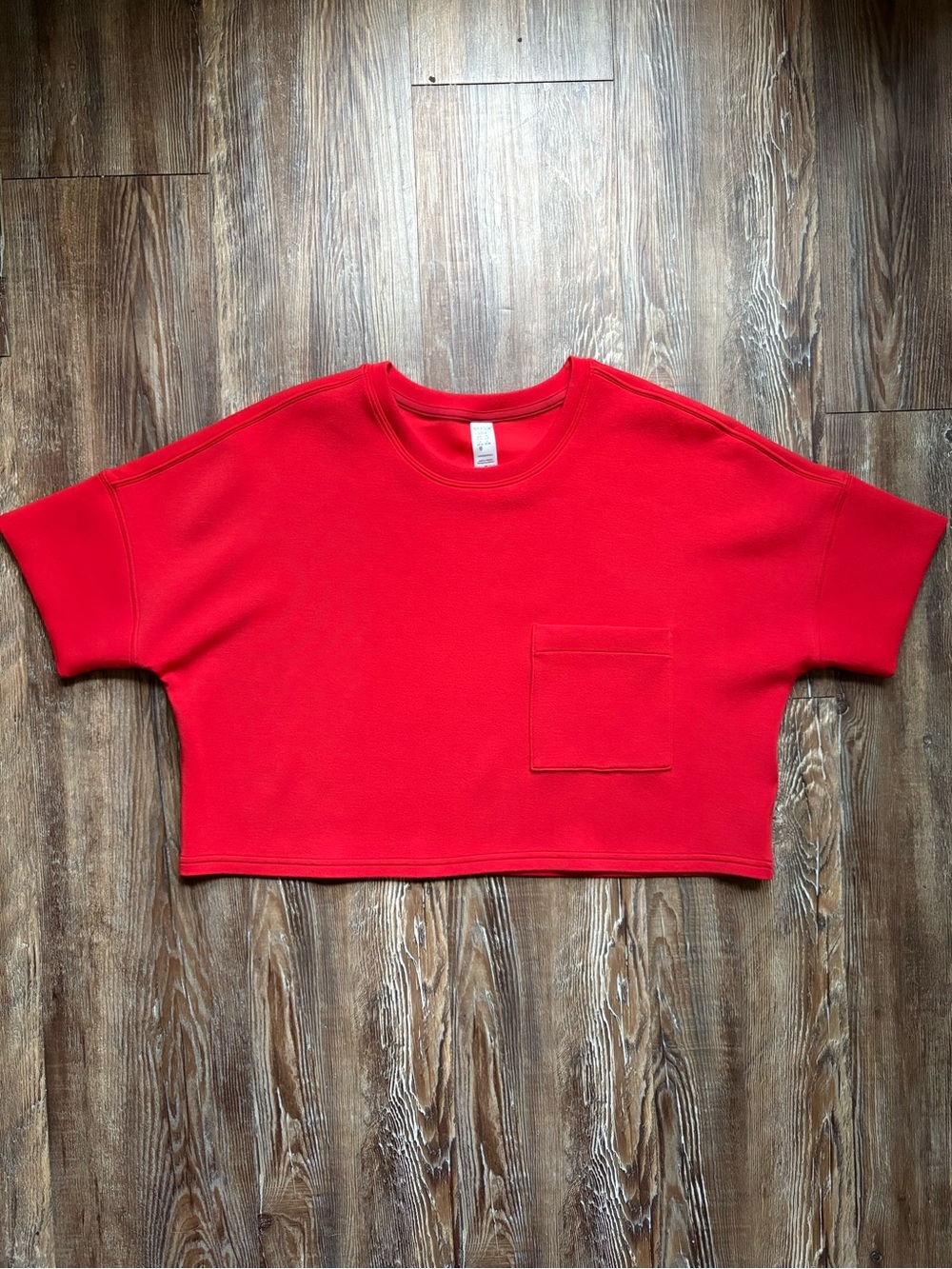 SPANX AirEssentials Red Cropped Pocket Tee